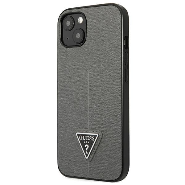 Guess Saffiano Triangle Logo Cover – iPhone 13 cover (sølv)