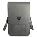 Pikkukuva 2 / 5: Guess Wallet Saffiano Triangle Logo -puhelinlaukku – älypuhelin- ja tarvikelaukku (harmaa)