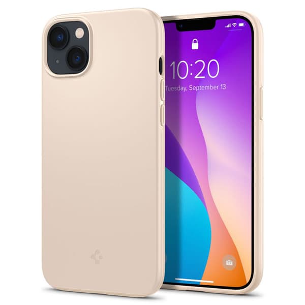 Spigen Thin Fit – Fodral för iPhone 15 Plus / iPhone 14 Plus (beige)