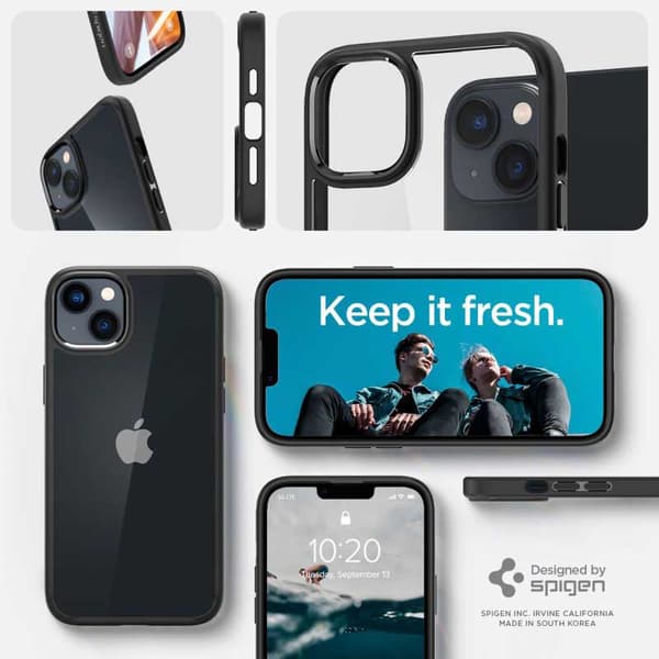 Spigen Ultra Hybrid - Cover til iPhone 15 Plus / iPhone 14 Plus (sort)