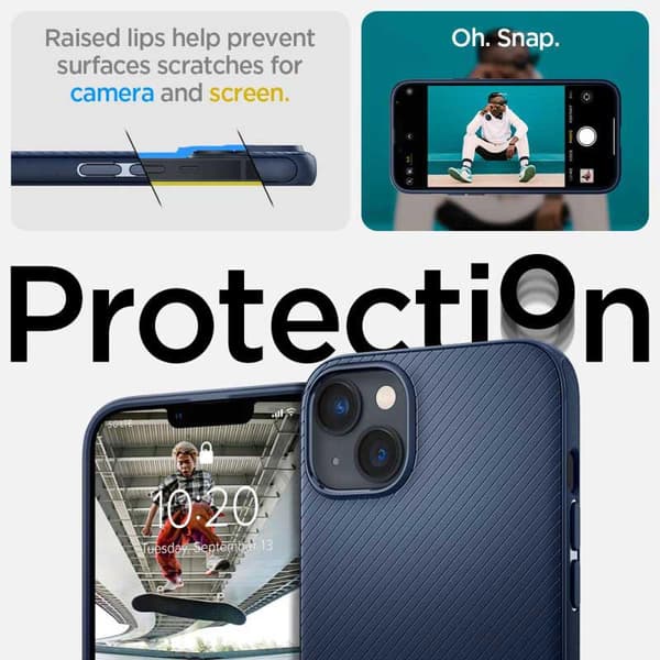 Spigen Mag Armor – Cover til iPhone 15 Plus / iPhone 14 Plus (marineblå)