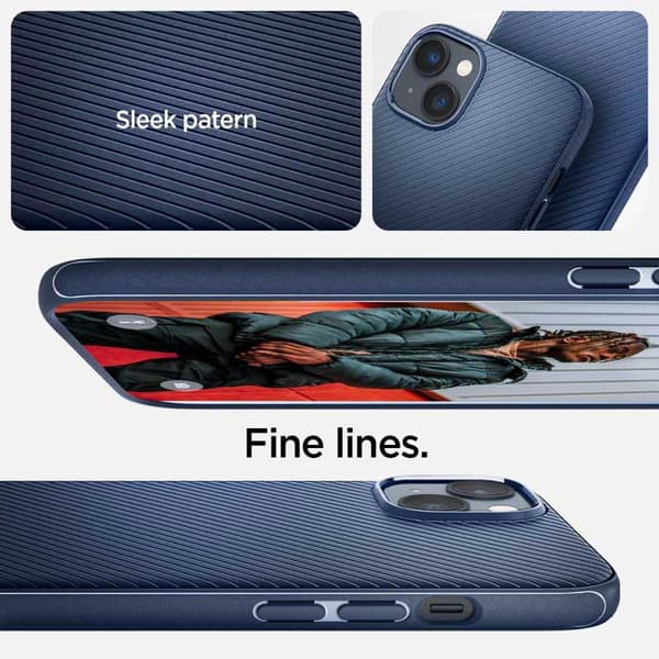 Spigen Mag Armor – Cover til iPhone 15 Plus / iPhone 14 Plus (marineblå)