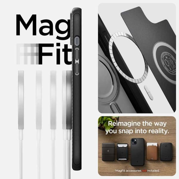Spigen Mag Armor - kotelo iPhone 15 Plus / iPhone 14 Plus (musta)