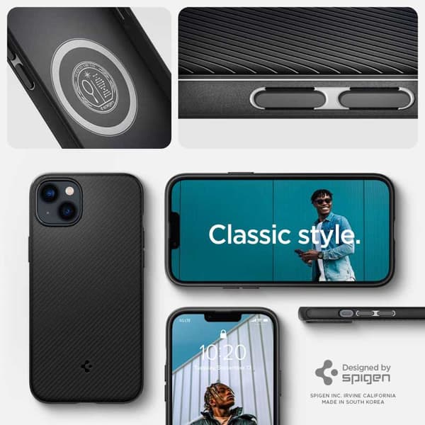 Spigen Mag Armor - kotelo iPhone 15 Plus / iPhone 14 Plus (musta)