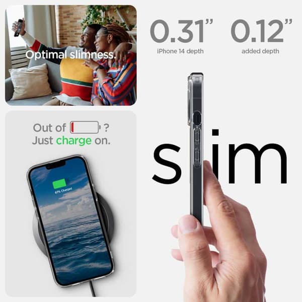 Spigen Ultra Hybrid Mag MagSafe – Fodral för iPhone 15 Plus / iPhone 14 Plus (svart)