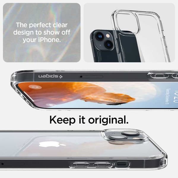 Spigen Ultra Hybrid - Cover til iPhone 15 Plus / iPhone 14 Plus (gennemsigtig)