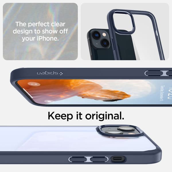 Spigen Ultra Hybrid - Cover til iPhone 15 Plus / iPhone 14 Plus (marineblå)