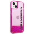 Miniatyrbillede 4 af 8: Karl Lagerfeld Liquid Glitter Translucent, forlænget logoetui – iPhone 14 Plus-etui (Pink)