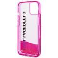 Miniatyrbillede 7 af 8: Karl Lagerfeld Liquid Glitter Translucent, forlænget logoetui – iPhone 14 Plus-etui (Pink)