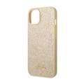 Miniatyrbillede 6 af 8: Guess Glitter Flakes Metal Logo Cover – iPhone 14 Plus Cover (Guld)
