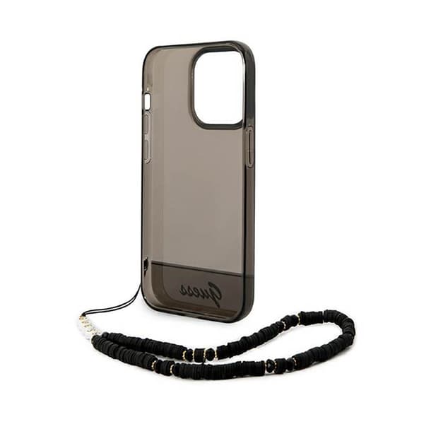 Guess Translucent Pearl Strap - iPhone 14 Pro etui (sort)
