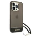 Miniatyrbillede 1 af 8: Guess Translucent Pearl Strap - iPhone 14 Pro etui (sort)