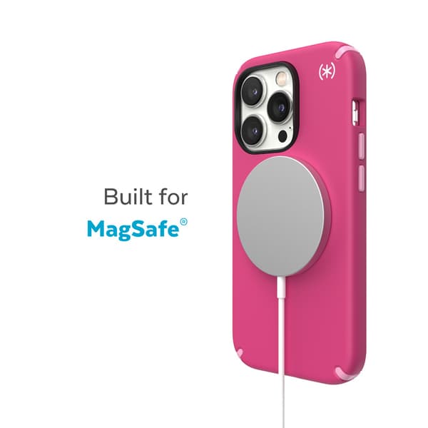 Speck Presidio2 Pro MagSafe - Antibakterielt iPhone 14 Pro Max etui (Digitalpink / Blossompink / White)