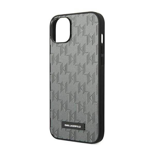 Karl Lagerfeld Saffiano Mono Metal Logo - iPhone 14 -kotelo (harmaa)