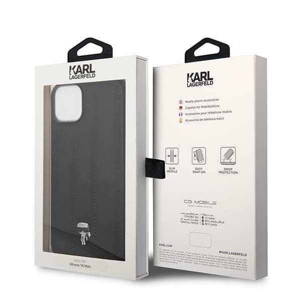 Karl Lagerfeld tikattu Puffy Ikonik Pin - iPhone 14 Plus -kotelo (musta)