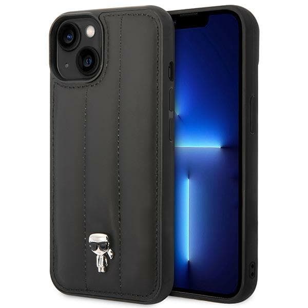 Karl Lagerfeld tikattu Puffy Ikonik Pin - iPhone 14 Plus -kotelo (musta)