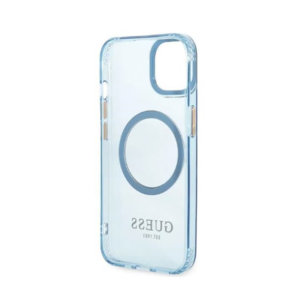 Guess Gold Outline Translucent MagSafe - iPhone 13 cover (blå)