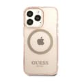 Miniatyrbillede 3 af 8: Guess Gold Outline Translucent MagSafe - iPhone 13 Pro Max etui (Pink)