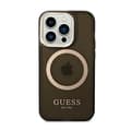 Miniatyrbillede 3 af 8: Guess Gold Outline Translucent MagSafe - iPhone 14 Pro-cover (sort)