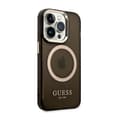 Miniatyrbillede 4 af 8: Guess Gold Outline Translucent MagSafe - iPhone 14 Pro-cover (sort)