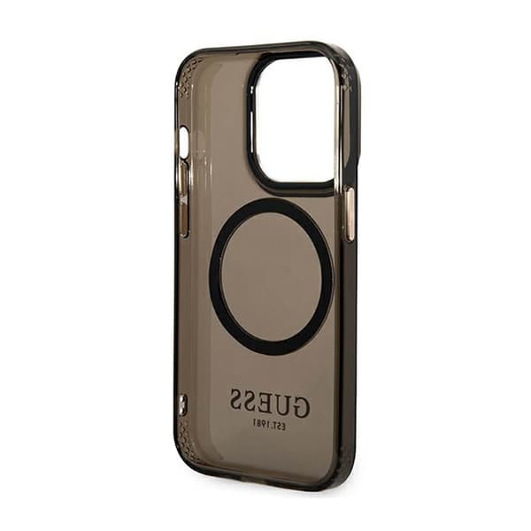 Guess Gold Outline Translucent MagSafe - iPhone 14 Pro-cover (sort)