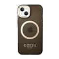 Miniatyrbillede 3 af 8: Guess Gold Outline Translucent MagSafe - iPhone 14 Plus etui (sort)