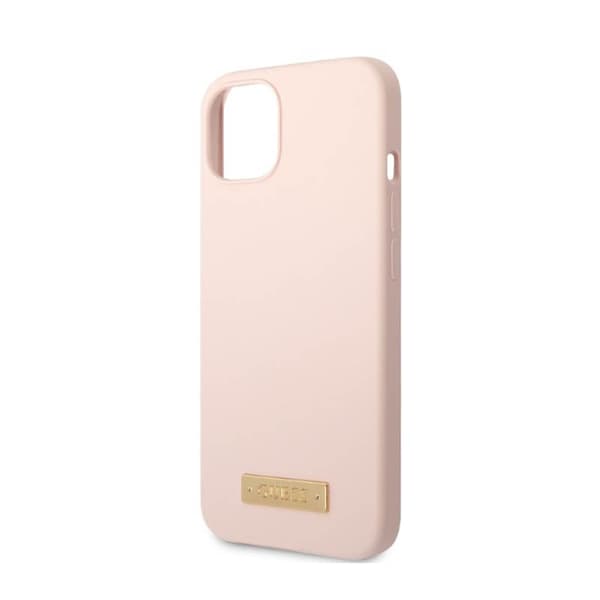Guess Silikone Logo Plade MagSafe - iPhone 13 etui (Pink)
