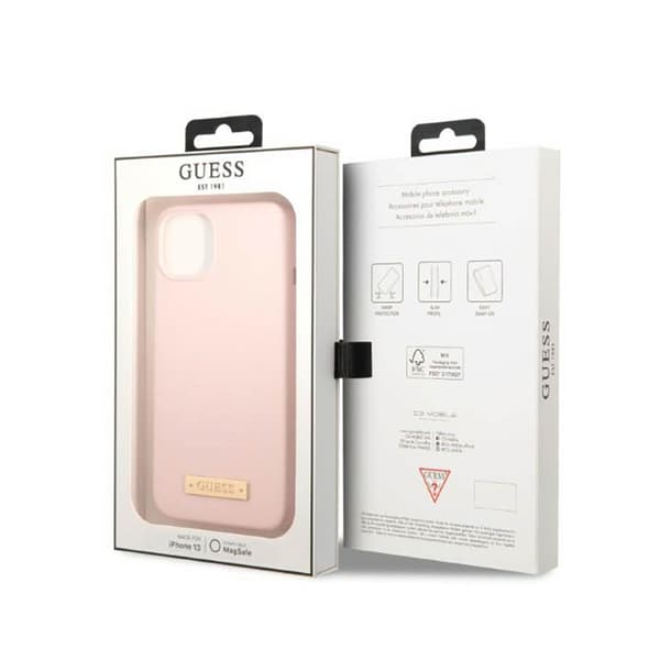Guess Silikone Logo Plade MagSafe - iPhone 13 etui (Pink)