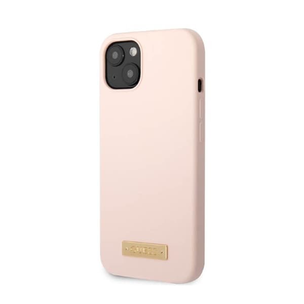 Guess Silikone Logo Plade MagSafe - iPhone 13 etui (Pink)