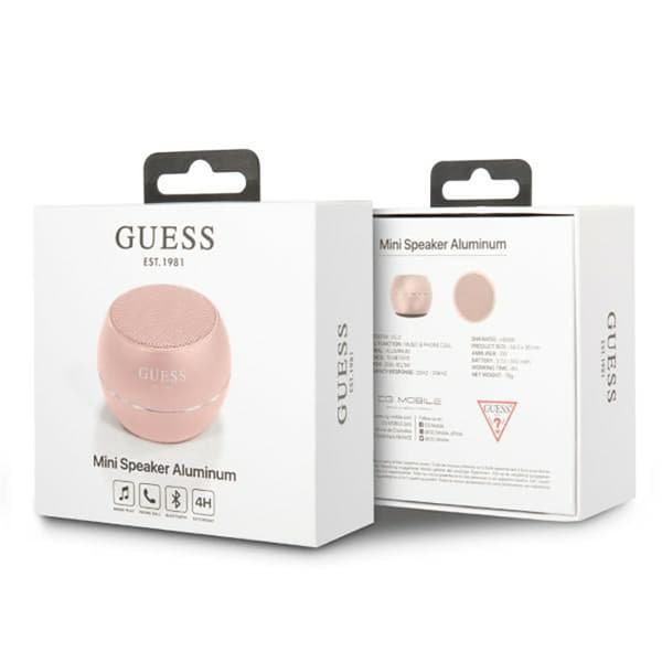 Guess Mini Bluetooth-højttaler 3W 4H – Bluetooth 5.0-højttaler (Pink)