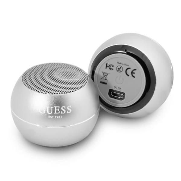 Guess Mini Bluetooth-högtalare 3W 4H – Bluetooth 5.0-högtalare (silver)