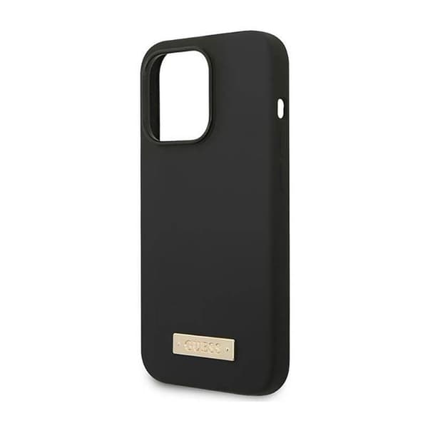 Guess Silikone Logo Plade MagSafe - iPhone 14 Pro Cover (Sort)