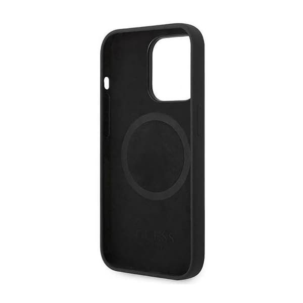 Guess Silikone Logo Plade MagSafe - iPhone 14 Pro Cover (Sort)
