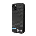 Miniatyrbillede 2 af 8: BMW Læder Carbon Blue Line – iPhone 14 Plus etui (sort)