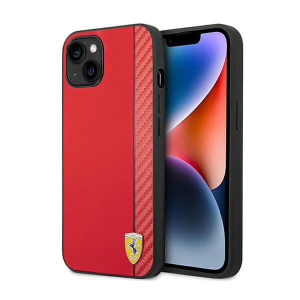 Ferrari Carbon – iPhone 14 Plus etui (rød)