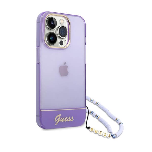 Guess Translucent Pearl Strap - iPhone 14 Pro Max -kotelo (violetti)
