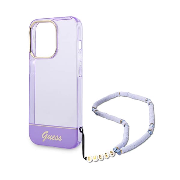Guess Translucent Pearl Strap - iPhone 14 Pro Max -kotelo (violetti)