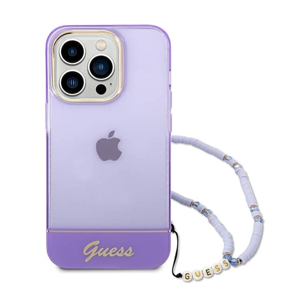 Guess Translucent Pearl Strap - iPhone 14 Pro Max -kotelo (violetti)