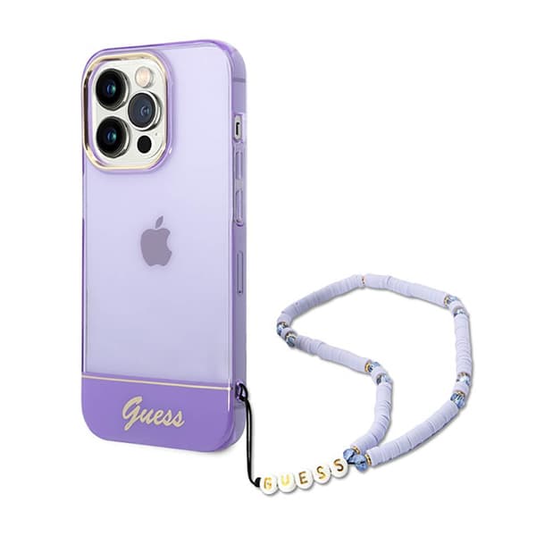 Guess Translucent Pearl Strap - iPhone 14 Pro Max -kotelo (violetti)