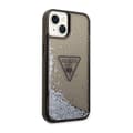 Miniatyrbillede 4 af 8: Guess Liquid Glitter Triangle Logo Cover – iPhone 14 Plus Cover (Sort)