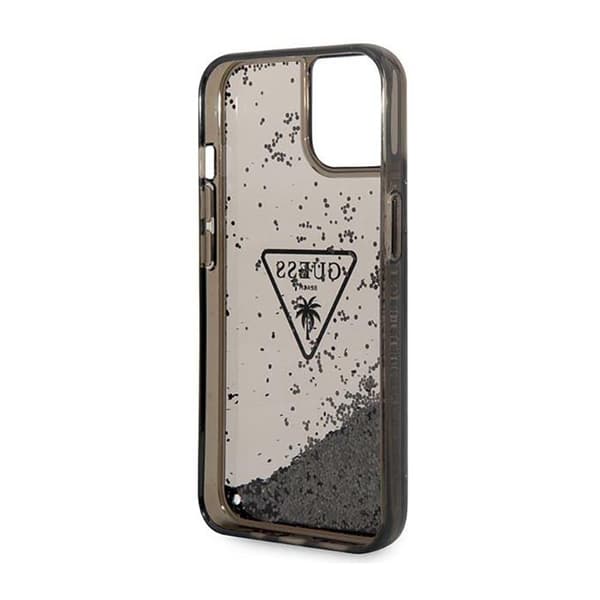 Guess Liquid Glitter Triangle Logo Cover – iPhone 14 Plus Cover (Sort)