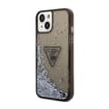 Miniatyrbillede 2 af 8: Guess Liquid Glitter Triangle Logo Cover – iPhone 14 Plus Cover (Sort)