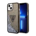 Miniatyrbillede 1 af 8: Guess Liquid Glitter Triangle Logo Cover – iPhone 14 Plus Cover (Sort)