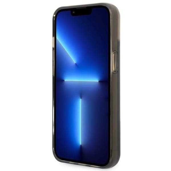 Guess Liquid Glitter Triangle Logo-fodral - iPhone 14-fodral (svart)