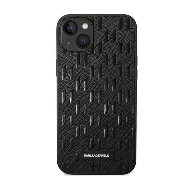 Karl Lagerfeld Saffiano Mono Metal Logo - iPhone 14 Plus -kotelo (musta)