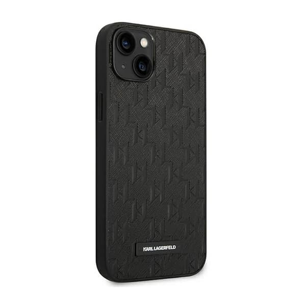Karl Lagerfeld Saffiano Mono Metal Logo - iPhone 14 Plus -kotelo (musta)