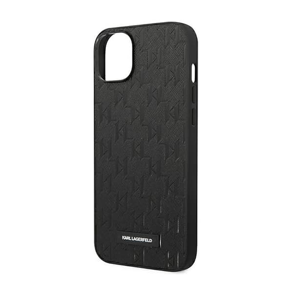 Karl Lagerfeld Saffiano Mono Metal Logo - iPhone 14 Plus -kotelo (musta)