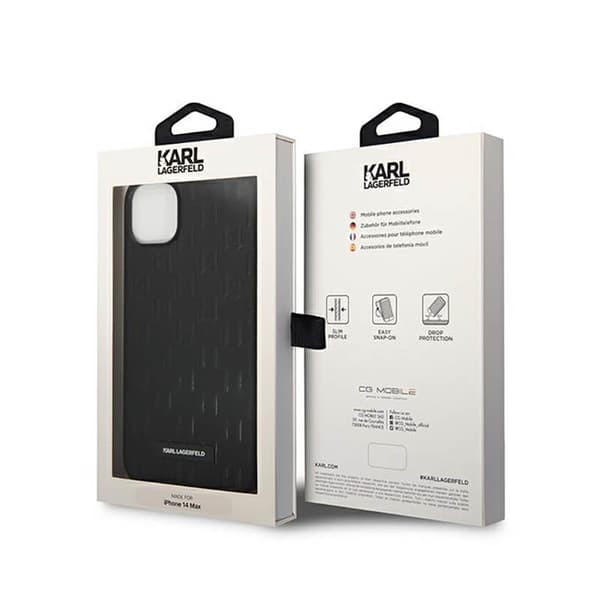Karl Lagerfeld Saffiano Mono Metal Logo - iPhone 14 Plus -kotelo (musta)