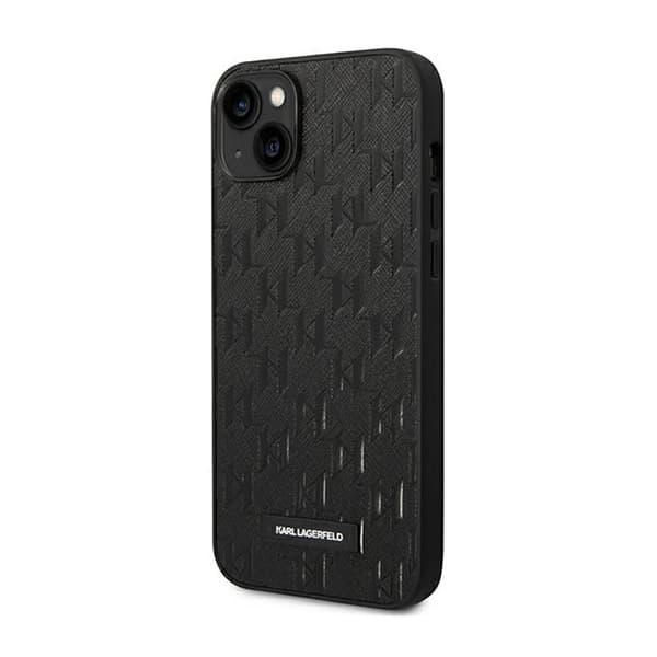 Karl Lagerfeld Saffiano Mono Metal Logo - iPhone 14 Plus -kotelo (musta)