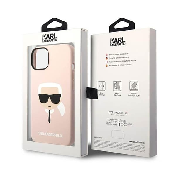 Karl Lagerfeld Silikone Ikonik Karls hoved - iPhone 14 Plus etui (pink)